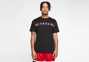 Nike Air Jordan Crew Tee Black - Koszulki męskie - miniaturka - grafika 1