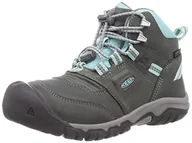 Buty dla chłopców - KEEN Unisex Kid's Ridge Flex Mid Waterproof Hiking Boot, Szary i niebieski odcień, 29 EU - miniaturka - grafika 1