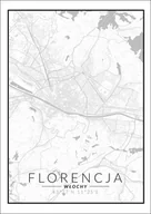 Plakaty - Florencja mapa czarno biała - plakat 59,4x84,1 cm - miniaturka - grafika 1