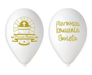 Pamiątka Pierwszej Komunii Świętej - GMR Balony na I Komunię Świętą - białe - 30 cm - 5 szt. GS110/PKN - miniaturka - grafika 1