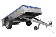 Przyczepy - Temared sp. z o.o. PRZYCZEPA GARDEN TRAILER 230 KIPP Z KOŁEM PODPOROWYM, STELAŻEM H-0 I NIEBIESKĄ PLANDEKĄ UT004515 - miniaturka - grafika 1
