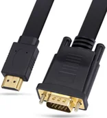 Złącza, przejściówki, adaptery - Adapter AV Reagle Kabel HDMI na VGA 3M FULL HD D-SUB Płaski Przewód Adapter 1080p - miniaturka - grafika 1