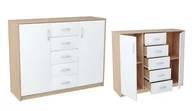 Komody - Komoda julia k12d5s k019 dąb sonoma-biały 85x110x35 cm - miniaturka - grafika 1