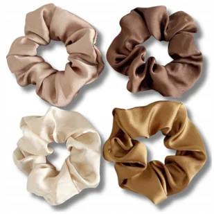 Satynowa gumka scrunchie do włosów gumki zestaw 4 szt frotki - Ozdoby do włosów - miniaturka - grafika 1
