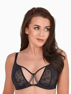 Biustonosze - Biustonosz GAIA Soft Balconette Delia 1208 miękki balkonetka czarno-beżowy  75I - miniaturka - grafika 1