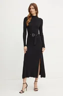 Sukienki - Karl Lagerfeld sukienka kolor czarny maxi rozkloszowana 246W1321 - miniaturka - grafika 1