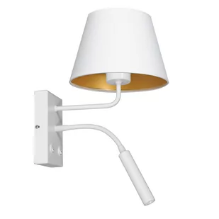 Luminex Arden 3456 kinkiet lampa ścienna 2x8W+60W G9+E27 biały/złoty - Lampy ścienne - miniaturka - grafika 1
