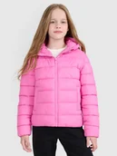 Kurtki i płaszcze dla dziewczynek - 4F Kurtka puchowa z wypełnieniem syntetycznym dziewczęca - różowa 140 (9-10 lat) - miniaturka - grafika 1