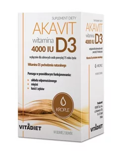 Vitadiet Akavit Witamina D3 4000 Iu 30 Ml - Witaminy i minerały - miniaturka - grafika 1