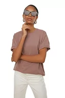 Koszulki męskie - Trendyol Women's Nerz 100% bawełna Supreme Bike Collar Freund dzianinowy T-shirt męski, rozmiar M - miniaturka - grafika 1