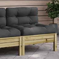 Sofy ogrodowe - vidaXL Sofa ogrodowa bez podłokietników, poduszki, impregnowana sosna - miniaturka - grafika 1