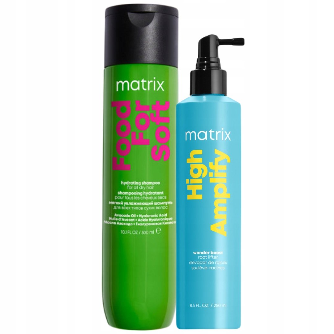 Zestaw Food For Soft Szampon Nawilżający i High Amplify Wonder Boost Spray