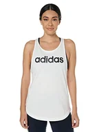 Koszulki i topy damskie - Adidas Damski top bez rękawów W Lin Tk biały biały/czarny XS GL0567 - miniaturka - grafika 1
