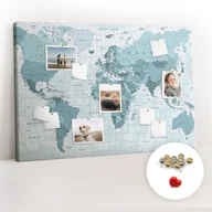 Tablice i flipcharty - Organizer na ścianę XXL, Tablica Korkowa 120x80 cm - Polityczna Mapa Świata + Pinezki - miniaturka - grafika 1