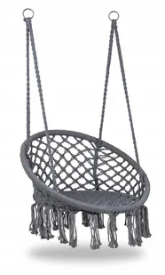 GoodHome Wiszące krzesło brazylijskie szare Goodhome GW-076 Grey - Fotele ogrodowe wiszące - miniaturka - grafika 2