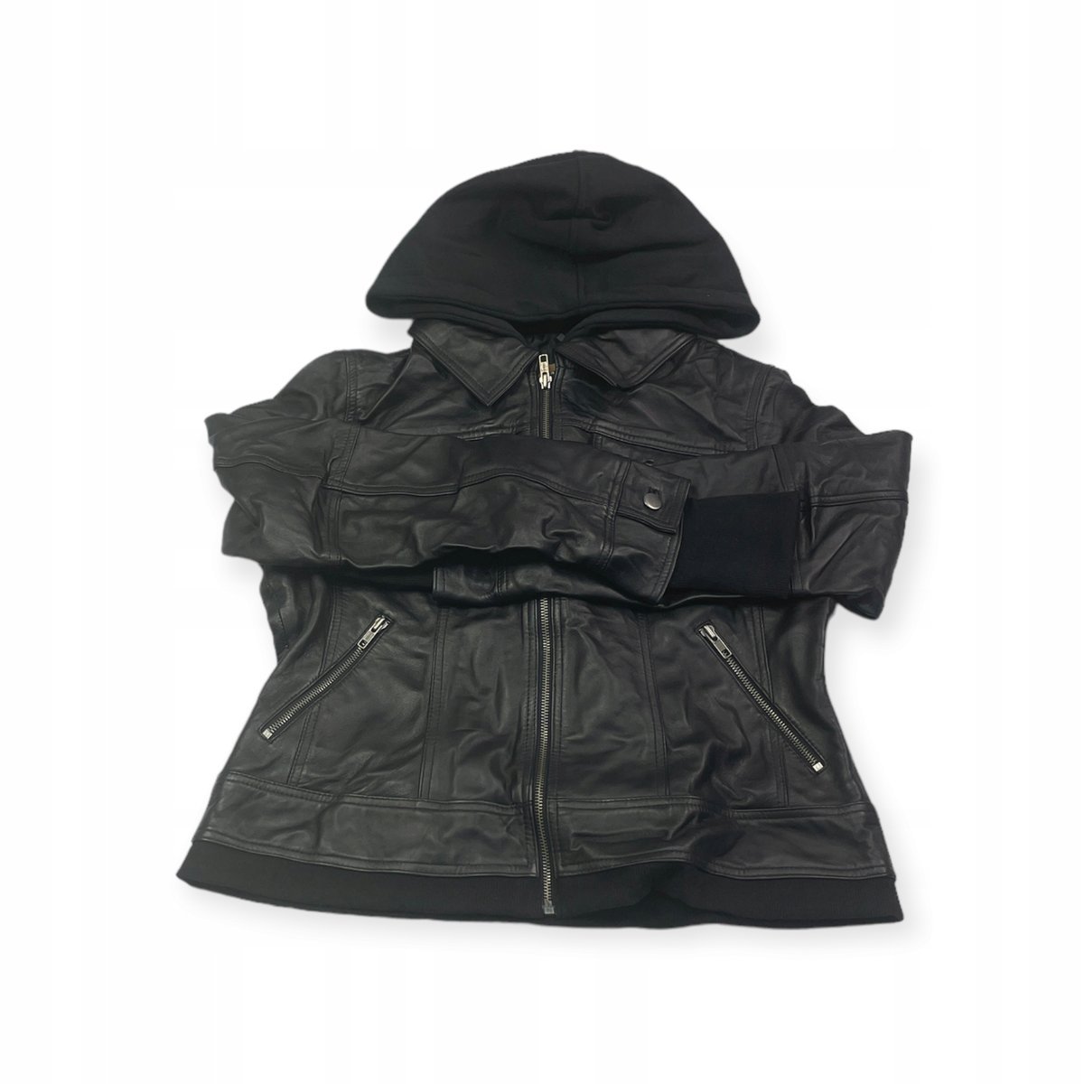 Skórzana kurtka damska z kapturem Real Leather L