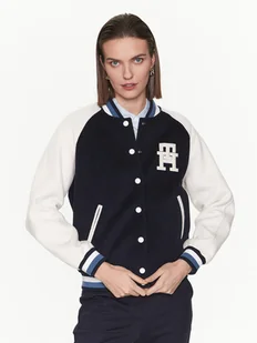 Tommy Hilfiger Kurtka bomber Varsity WW0WW38112 Granatowy Regular Fit - Kurtki damskie - miniaturka - grafika 1