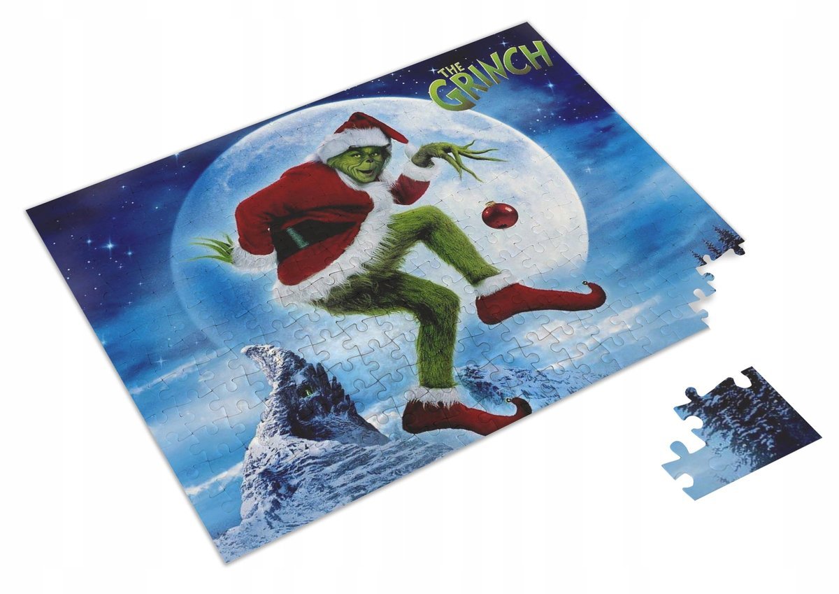PUZZLE Grinch Święta Śnieg + IMIĘ Pudełko 120 el.