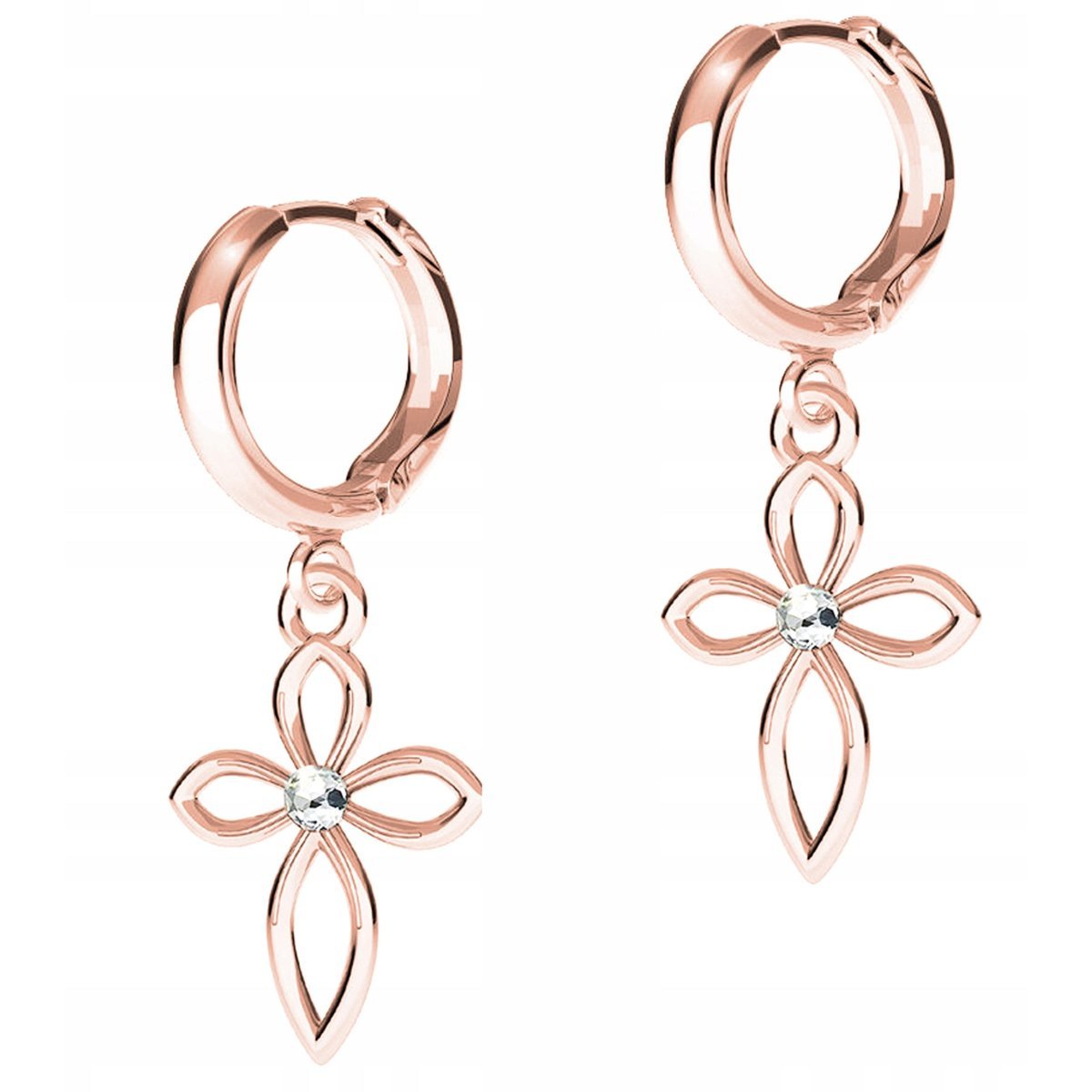 Kolczyki Pozłacane z Krzyżykami Krzyże Ozdobne Krzyżyki Cross SREBRO 925