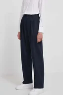 Spodnie damskie - Tommy Hilfiger spodnie damskie kolor granatowy fason chinos high waist - miniaturka - grafika 1