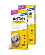 Artykuły przeciw pasożytom - ELANCO 2xAdTab 112mg tabletki na pchły i kleszcze dla psów >2,5-5,5 kg - miniaturka - grafika 1