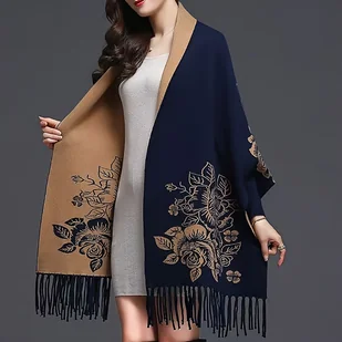 TEMU Kaplica , płaszcz, kobiecy, jesień i , gruby, ciepły, dwufunkcyjny, można nosić cheongsam z rękawami, retro płaszcz. - Inne - miniaturka - grafika 1