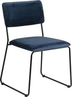 Krzesła - Elior Welwetowe krzesło Nadio - granatowe - miniaturka - grafika 1