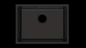Zlewozmywaki - Zlewozmywak Granitowy Conner 1 Komora, 53,5X40 Cm Podwieszany Czarny Metalik - miniaturka - grafika 1