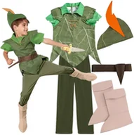 Stroje karnawałowe - Strój Przebranie Piotruś Pan Elf Leśny Skrzat Robin Hood Karnawał 104 110 - miniaturka - grafika 1