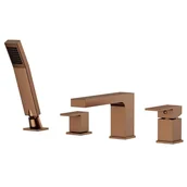 Baterie wannowe i prysznicowe - Bateria wannowa Valvex Lima 4-otworowa miedź szczotkowana 2420588 - miniaturka - grafika 1