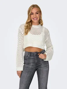 ONLY Sweter w kolorze białym - Swetry damskie - miniaturka - grafika 1