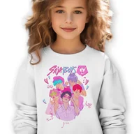 Bluzy dla dziewczynek - Bluza Dziecięca Biała KPOP BOYS Do Przedszkola K-pop Muzyka Wz Rozm 140 cm - miniaturka - grafika 1