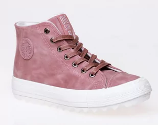 Wysokie trampki damskie Big Star Shoes EE274113 różowe - Trampki damskie - miniaturka - grafika 1