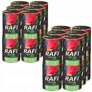 Rafi Adult, 24 x 400 g - Z dziczyzną, jagodami i żurawiną - Mokra karma dla psów - miniaturka - grafika 1