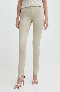 Morgan spodnie PIOUBA damskie kolor beżowy proste high waist PIOUBA - Spodnie damskie - miniaturka - grafika 1