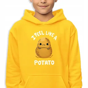 Bluza Dziecięca Z Kapturem Bawełniana 116 Cm I Feel Like A Potato Wzory - Bluzy dla dziewczynek - miniaturka - grafika 1