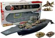 Samochody i pojazdy dla dzieci - ﻿Ogromny Lotniskowiec Łódź Pojazdy Wojskowe Dźwięk 86 cm - miniaturka - grafika 1