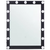 Lustra - Metalowe Lustro Ścienne Led 50 X 60 Cm Czarne Odenas - miniaturka - grafika 1