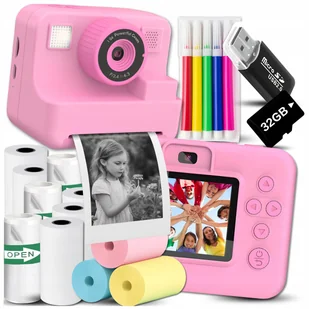 Aparat natychmiastowy cyfrowy dla dzieci z drukarką drukuś + 11 rolek karta - Aparaty natychmiastowe Aparat natychmiastowy cyfrowy dla dzieci z drukarką drukuś + 11 rolek karta - Aparaty natychmiastowe - miniaturka - grafika 1