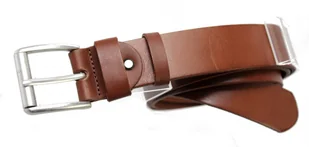 Pasek Męski Skórzany Arucce (PL) Skóra Licowa EXTRA 40 mm JASNY BRĄZOWY Gładki Klamra Tradycyjna (Z ROLKĄ) - Paski - miniaturka - grafika 4