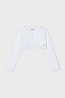 Swetry dla dziewczynek - Mayoral kardigan dziecięcy kolor biały lekki - grafika 1