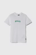 Koszulki dla chłopców - Quiksilver t-shirt bawełniany ISLAND SUNRISE kolor biały z nadrukiem - miniaturka - grafika 1