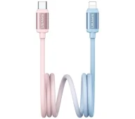 Kable USB - USAMS Bicolor Series PD 30W USB-C do Lightning 1,2m Niebiesko-różowy - miniaturka - grafika 1
