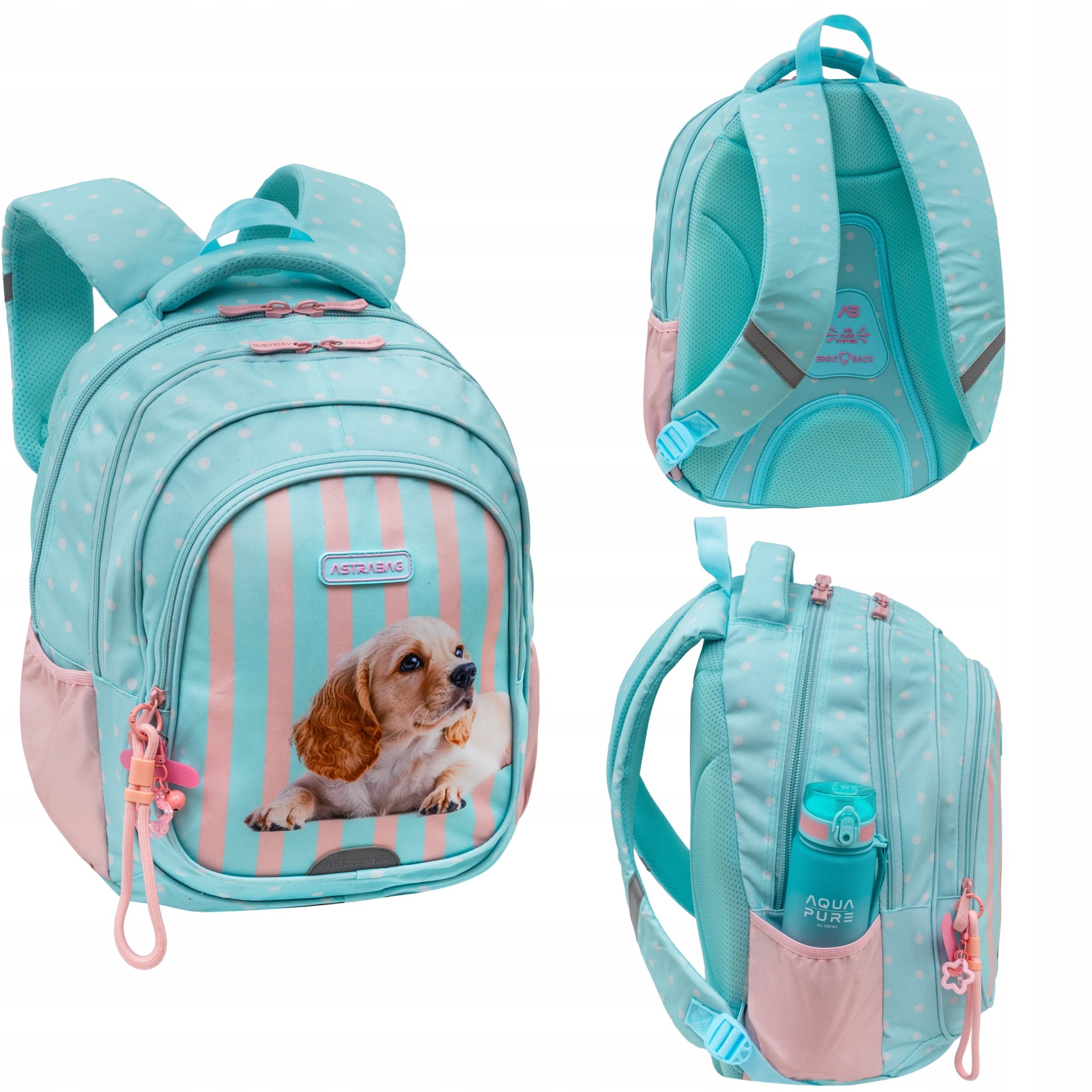 Plecak szkolny młodzieżowy dla dziewczynki Astrabag Puppy Line AB300 piesek