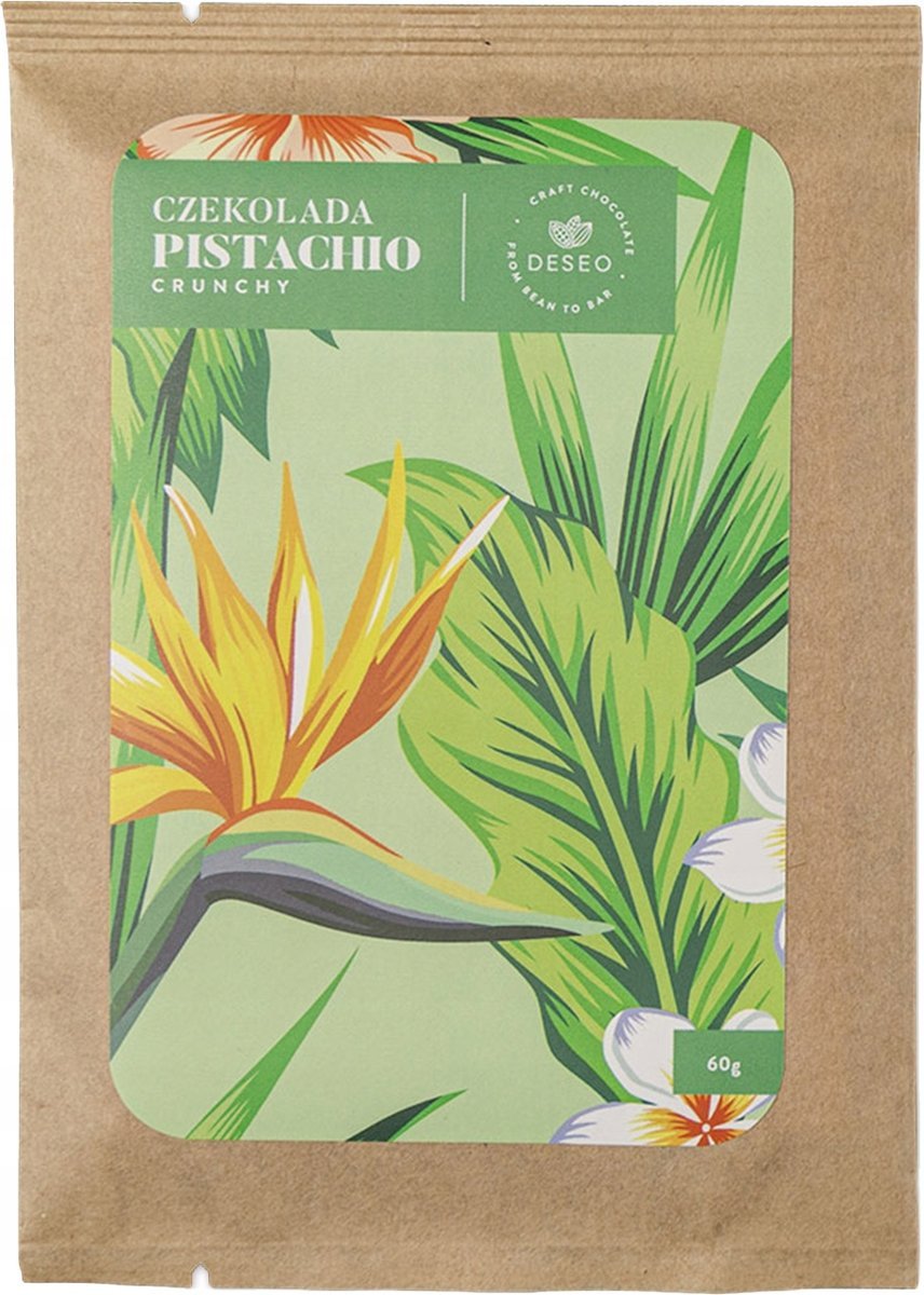 BIAŁA CZEKOLADA Z PISTACJAMI DESEO PISTACHIO CRUNCHY 60 G