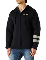Bluzy męskie - Hurley Męska bluza M Oceancare O&o Fleece Zip, czarny, XL - miniaturka - grafika 1