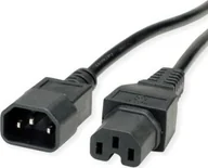 Kable - Kabel zasilający Value VALUE Kabel zasilający IEC320/C14 męski - C15 żeński, czarny, 3 m - miniaturka - grafika 1