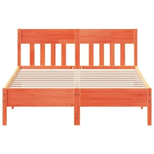 Rama łóżka z wezgłowiem, woskowy brąz, 140x190 cm, sosnowa Lumarko! - Inne meble do sypialni - miniaturka - grafika 5