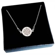 Naszyjniki - Naszyjnik srebrny RÓŻA WIATRÓW NESW SREBRO 925 - miniaturka - grafika 1