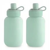 Bidony dla dzieci - Mushie Silikonowe Saszetki na Mus – 2 pak – CAMBRIDGE BLUE - miniaturka - grafika 1